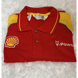 Shell V-power Red 2xl Men’s Long sleeve workwear Polo Shirt